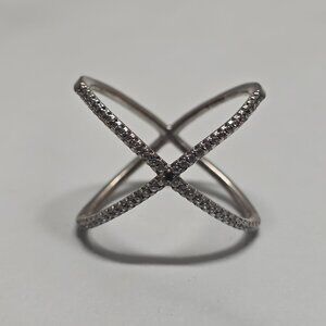 Size 8 Cross Ring with Cubic Zirconia